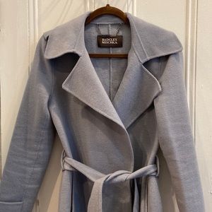 Badgley Mischka Light Blue Wool Coat
